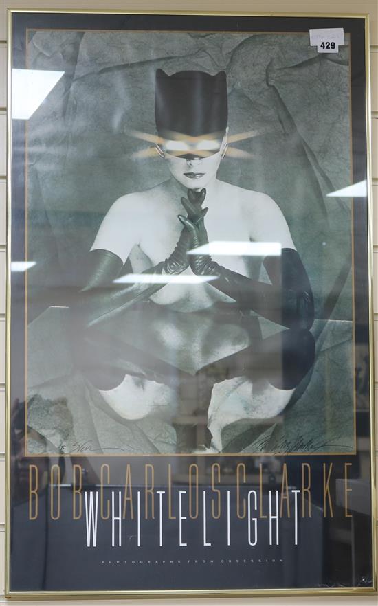 Bob Carlos Clarke, signed poster, White Light, overall 83 x 51.5cm